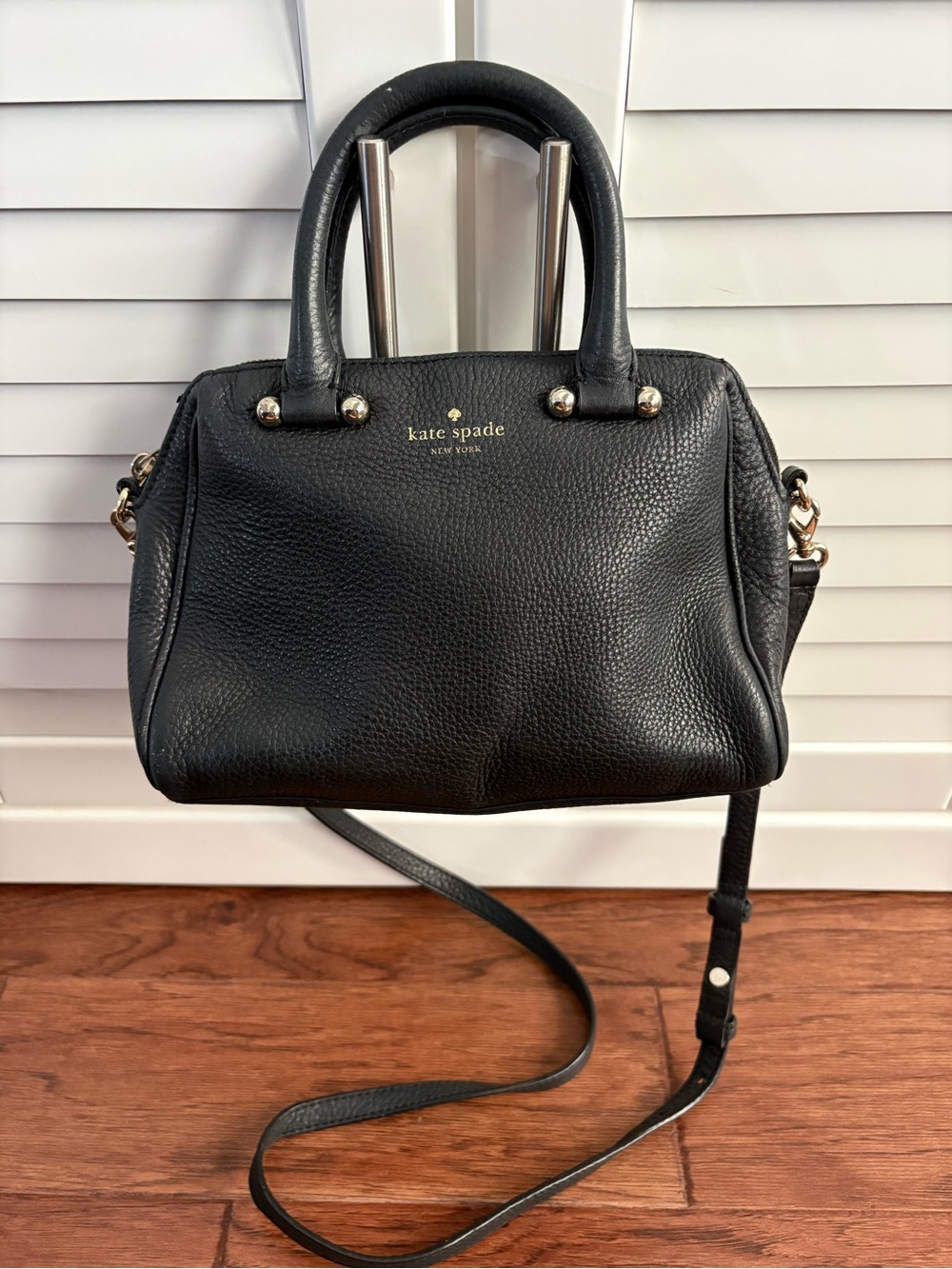 kate spade Black Pebbled Leather Crossbody Satchel